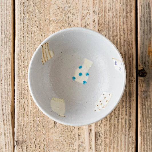 Flat bowl medium colorful light blue x light brown | Haruko Harada