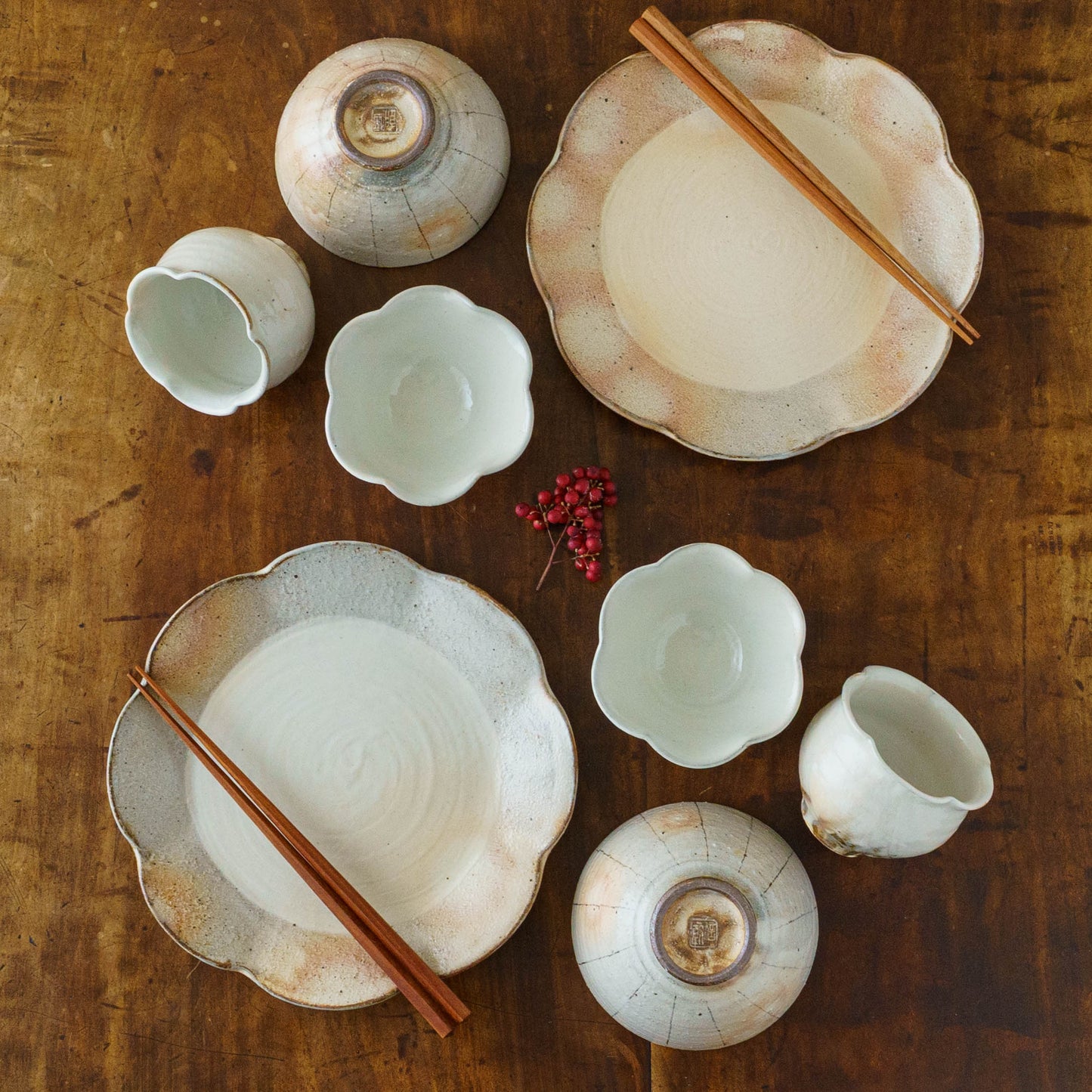 たて鉄線　めし碗　大｜古谷製陶所