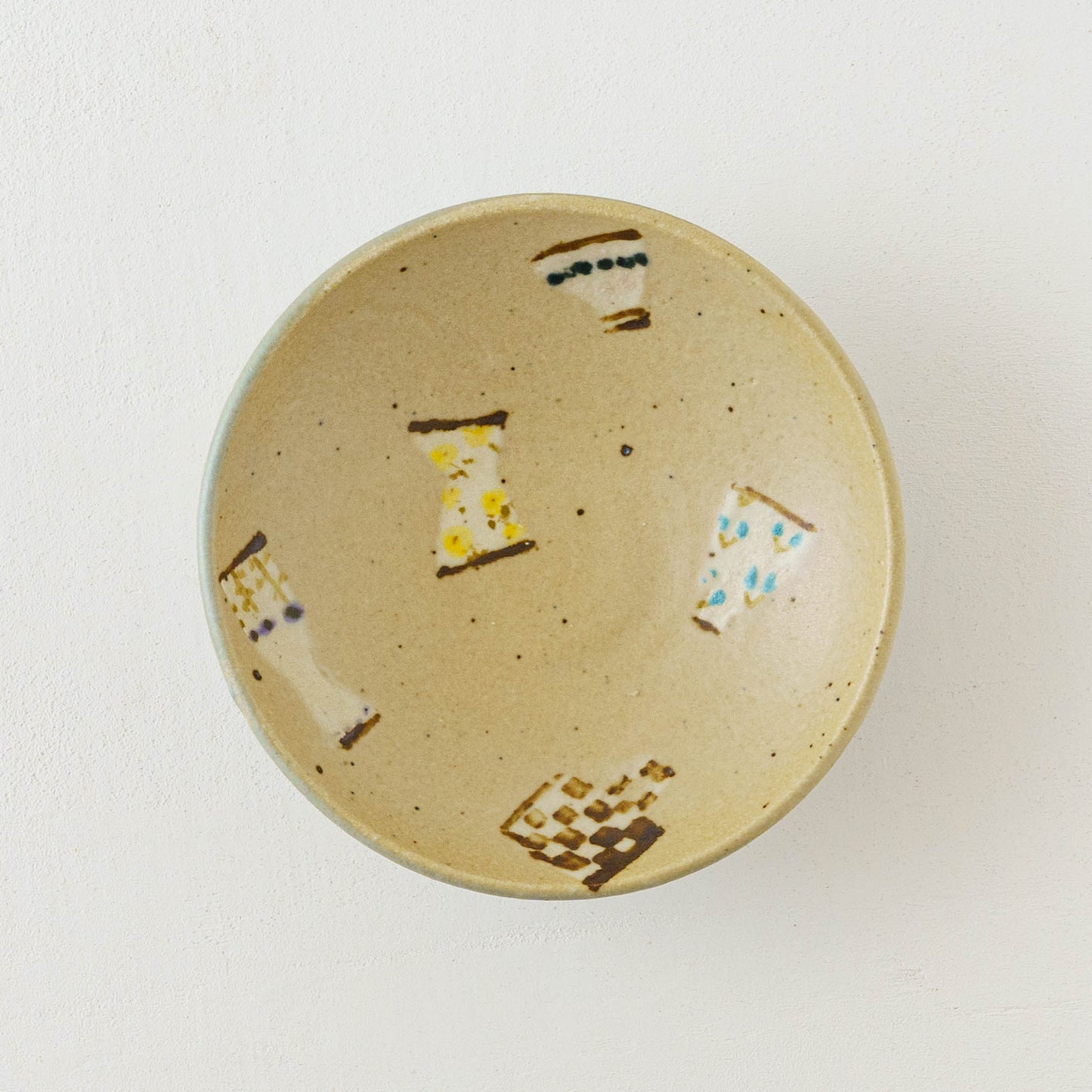 Flat bowl light brown x turquoise blue | Harada Haruko