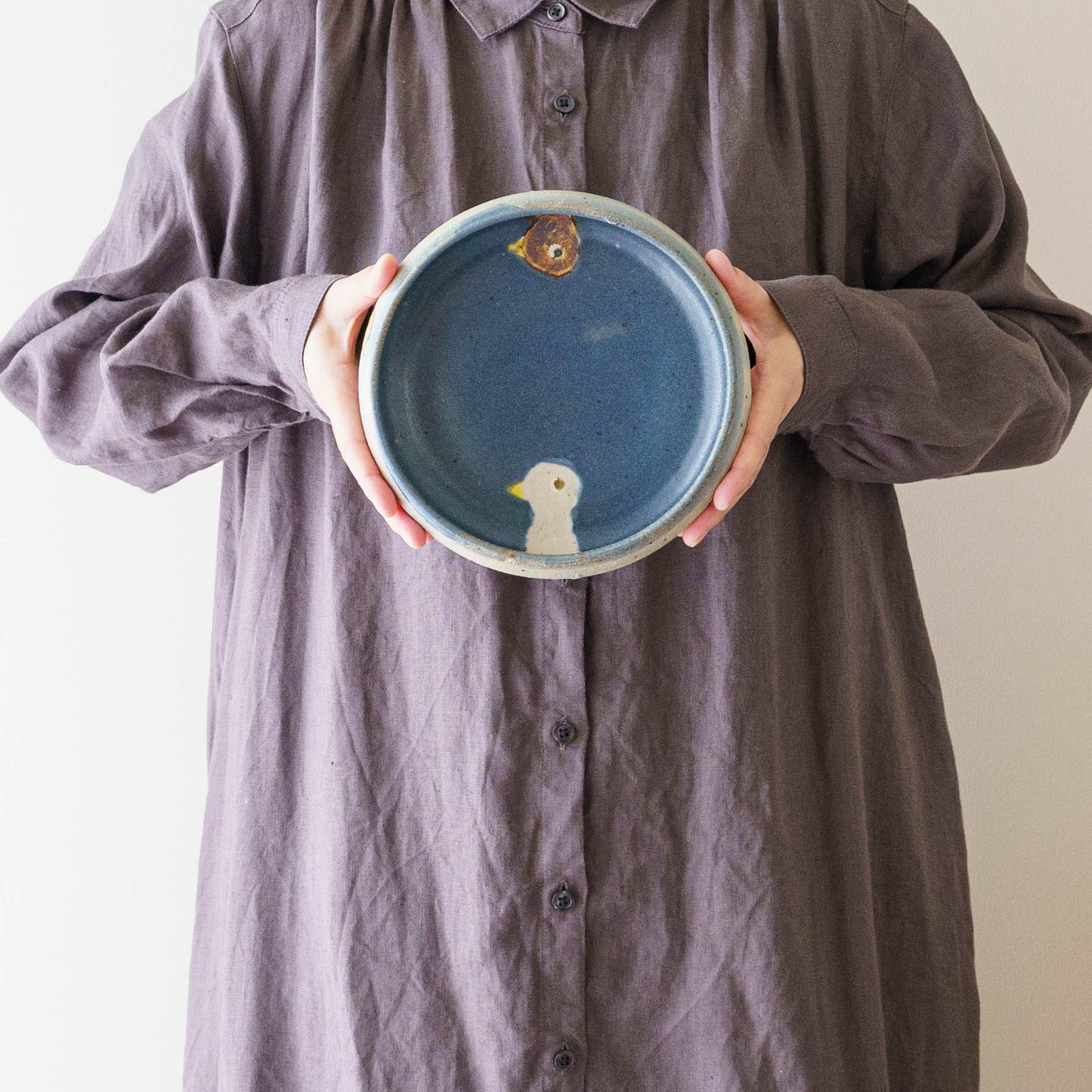 Bowl L bird navy x light blue | Harada Haruko