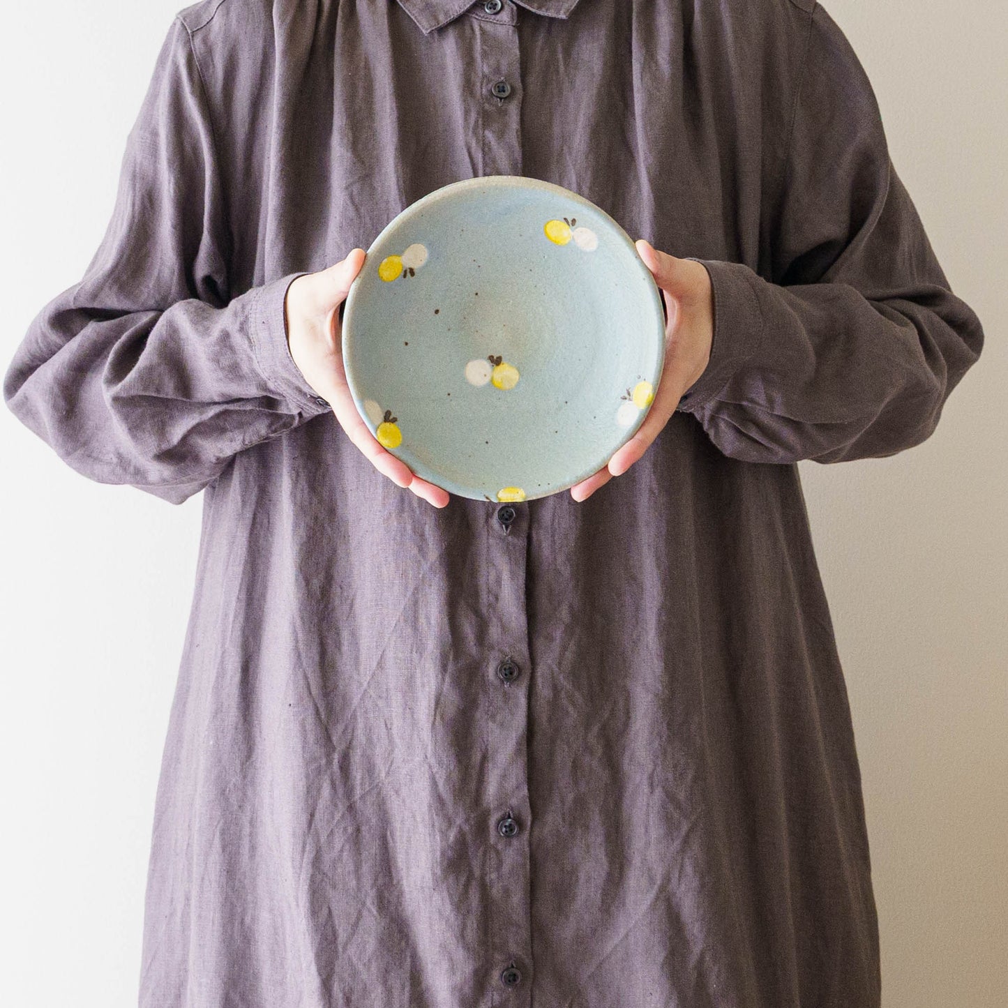 Flat bowl butterfly turquoise blue and navy | Harada Haruko