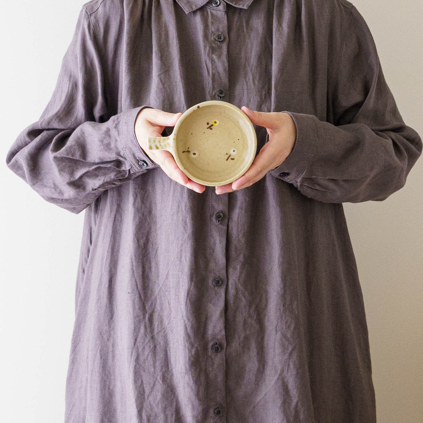 Dip Dish　小　お花　ライトブラウン｜原田晴子