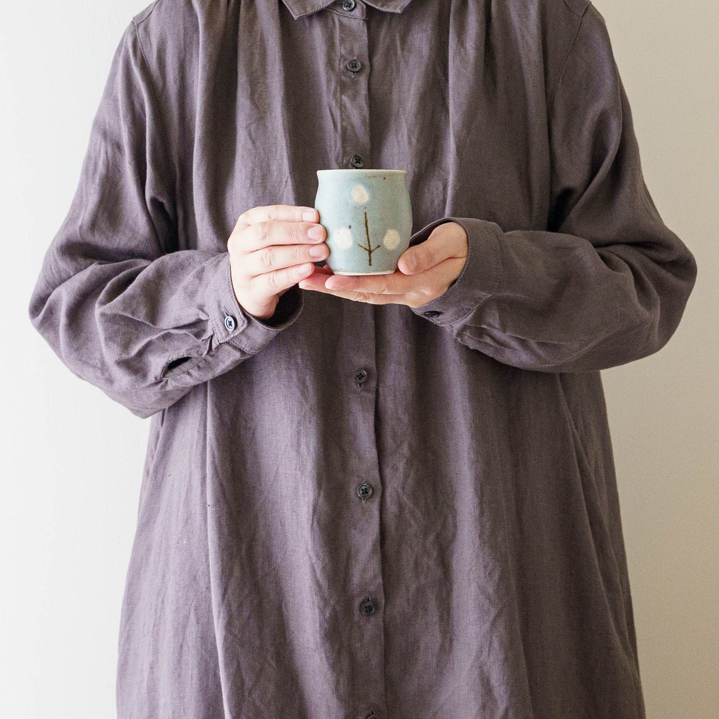 Flute cup S flower turquoise blue | Harada Haruko