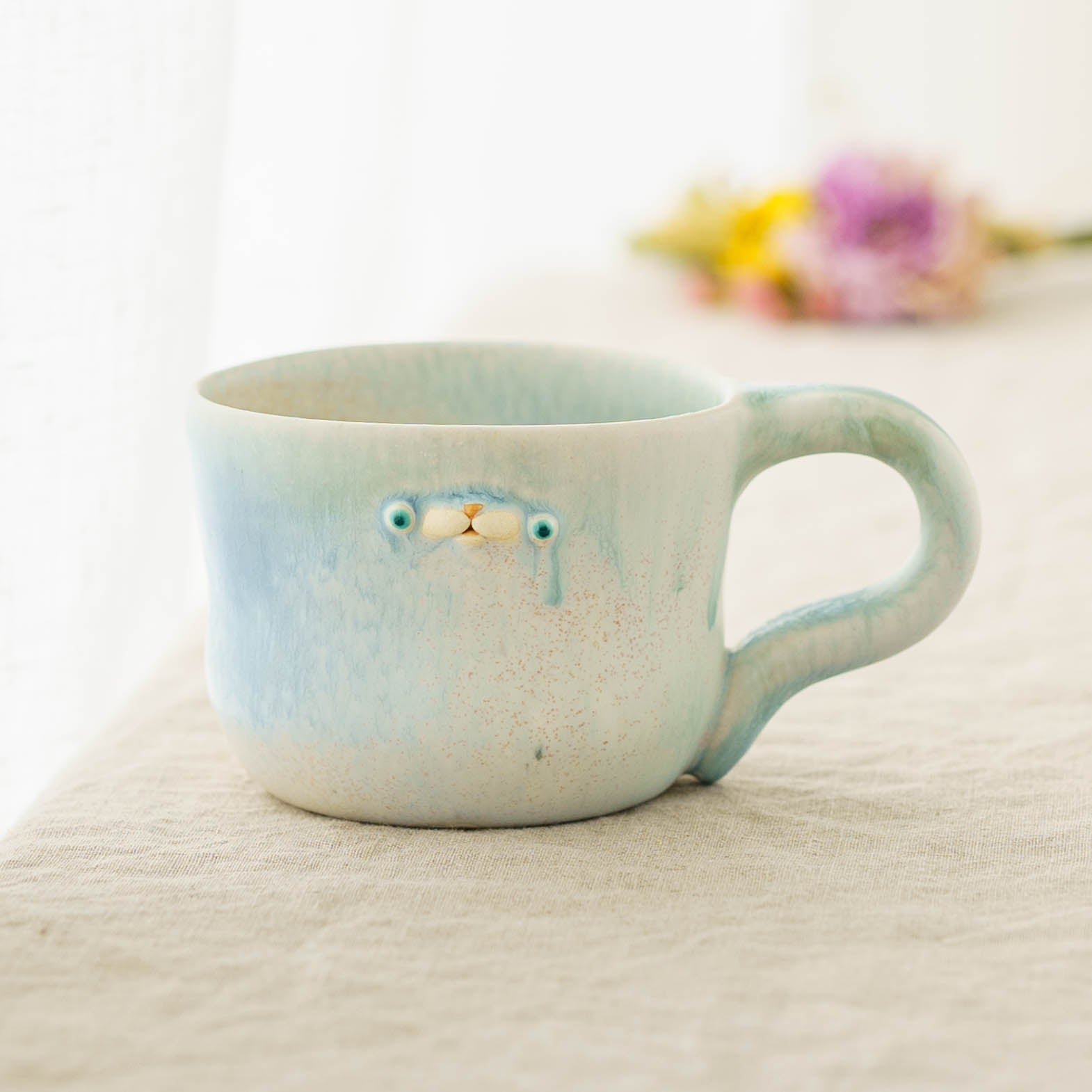 陶芸作家 堀江遼子 poco mug light blue｜鎌倉山 作家もののうつわ通販