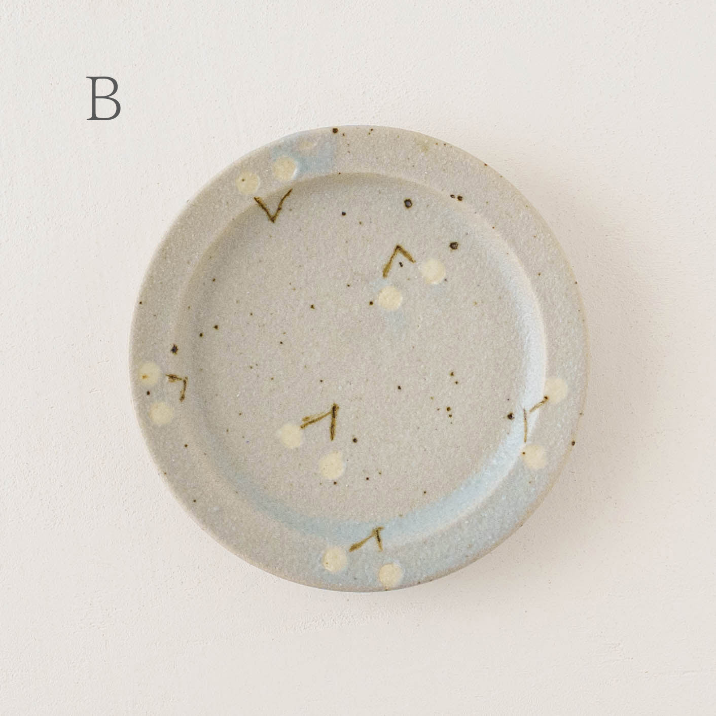 15cm rim plate cherry light blue (white) | Harada Haruko