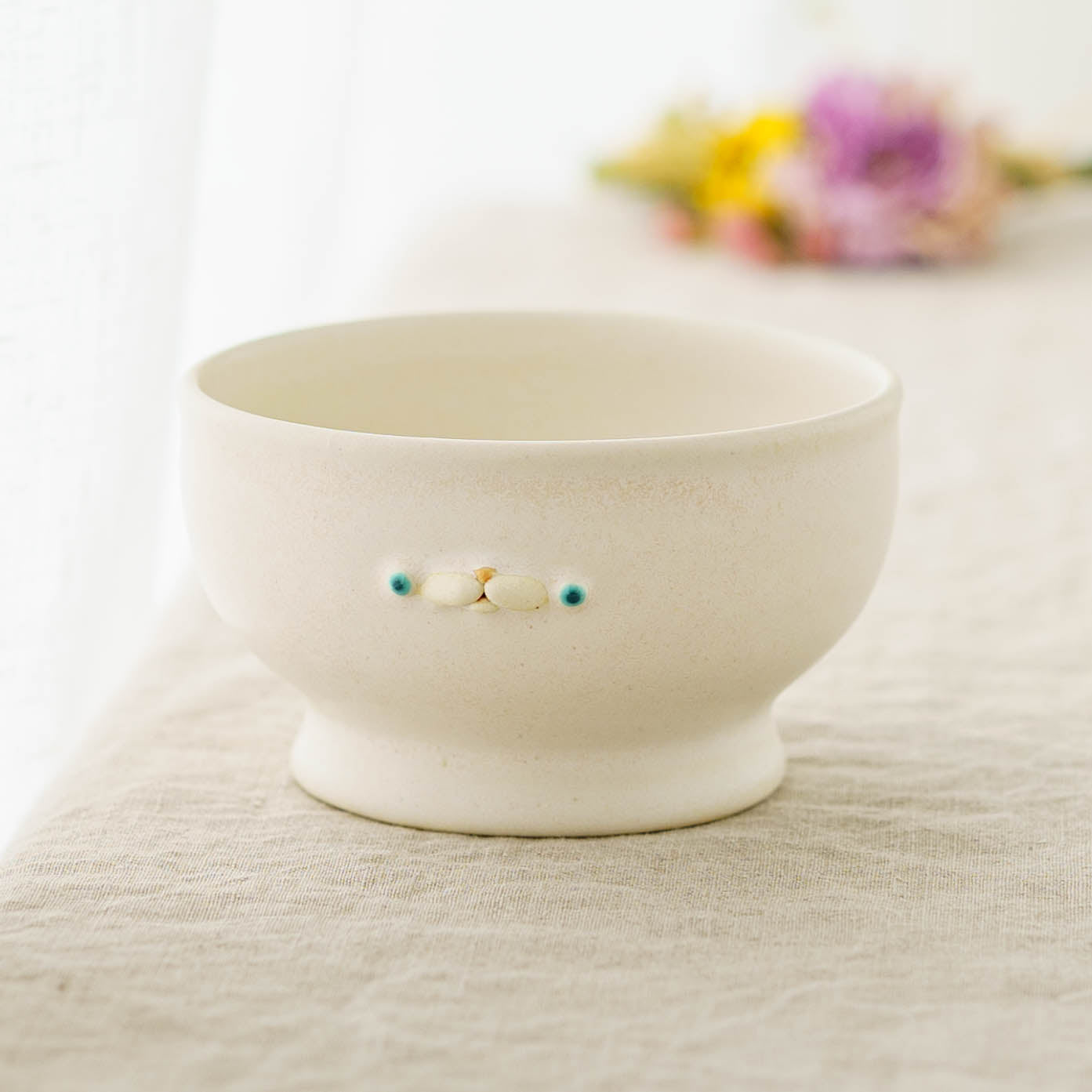 堀江遼子　ryoko horie 器　プリン　ぽんぽこ 陶芸作家 堀江遼子 poco bowl white｜鎌倉山 作家もののうつわ通販
