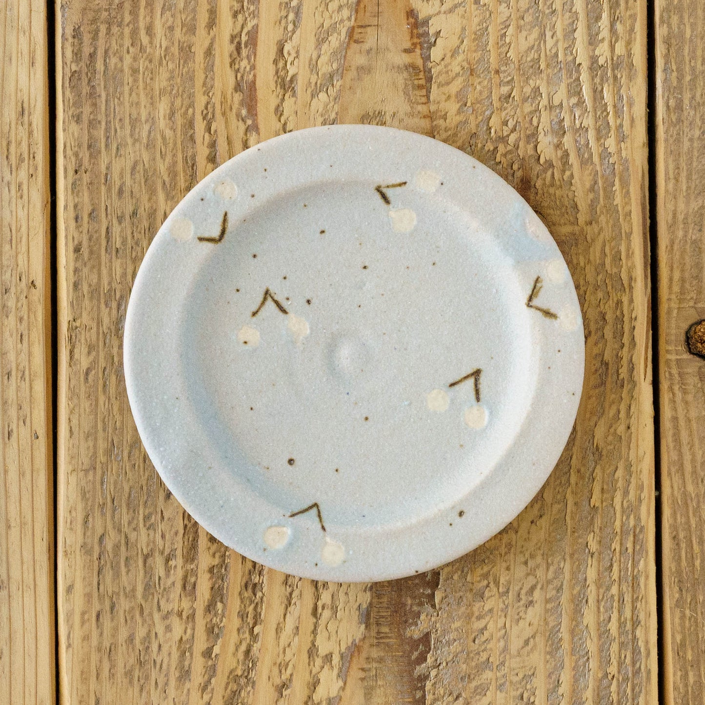 15cm rim plate cherry light blue (white) | Harada Haruko