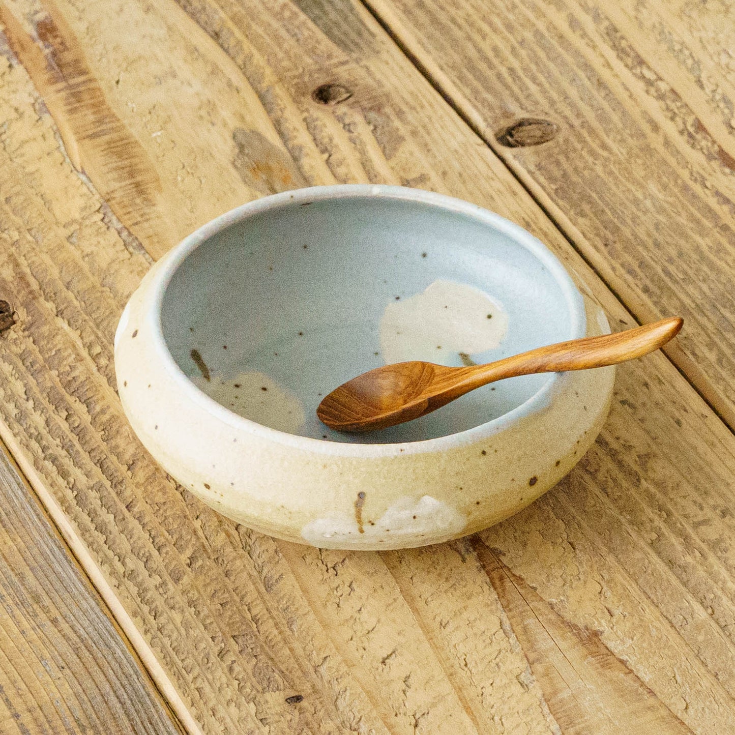 Bowl M Apple light blue x light brown | Harada Haruko