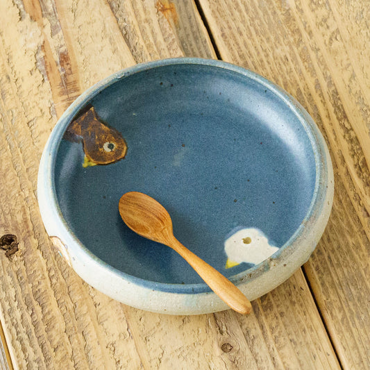 Bowl L bird navy x light blue | Harada Haruko