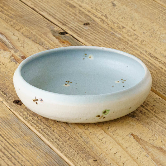 Bowl  L flower light blue x white | Haruko Harada