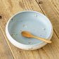 Bowl  L flower light blue x white | Haruko Harada