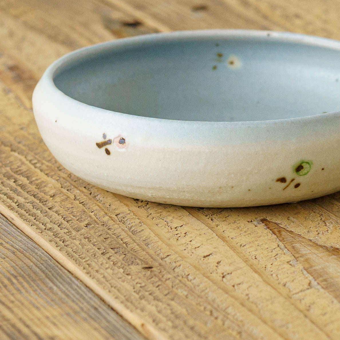 Bowl  L flower light blue x white | Haruko Harada