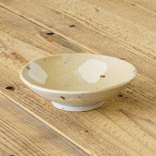 Flat bowl apple light brown x light blue | Harada Haruko