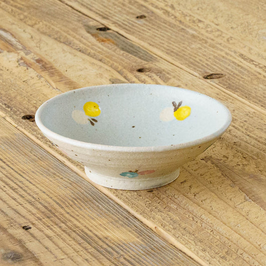 Flat bowl butterfly light blue x white | Harada Haruko