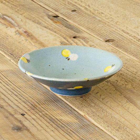 Flat bowl butterfly turquoise blue and navy | Harada Haruko