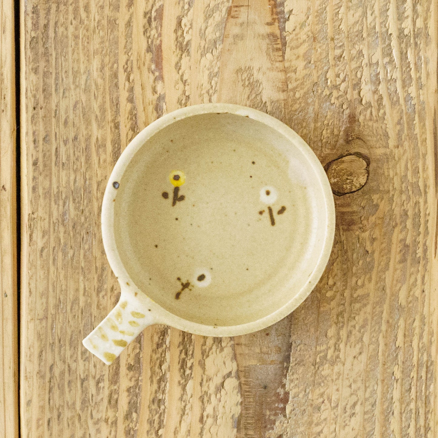 Dip Dish　小　お花　ライトブラウン｜原田晴子