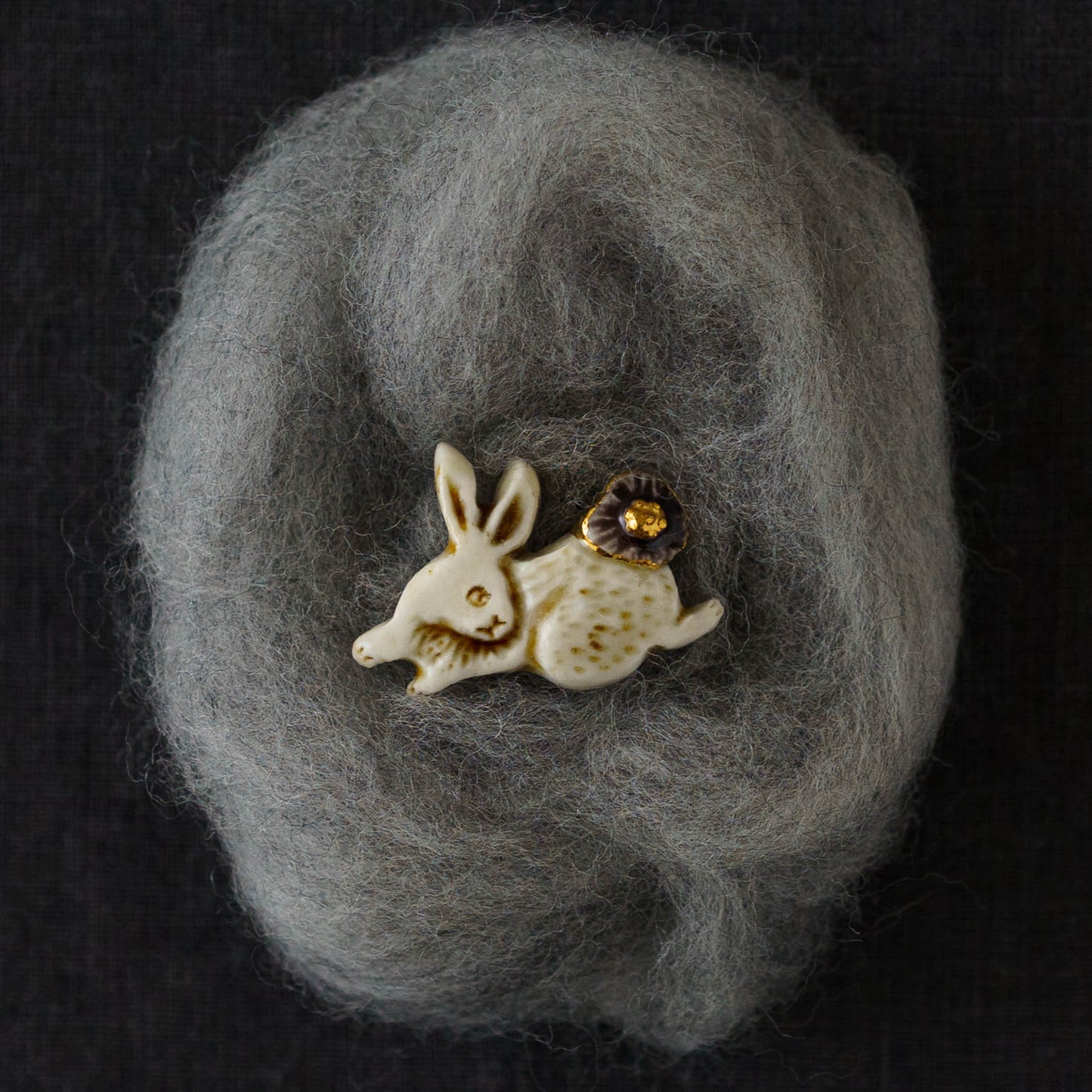 花とうさぎ　紫｜ののむらみなみ