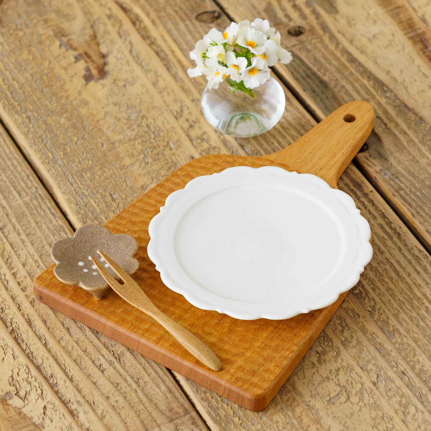 花箸置き　ベージュ｜辻本路