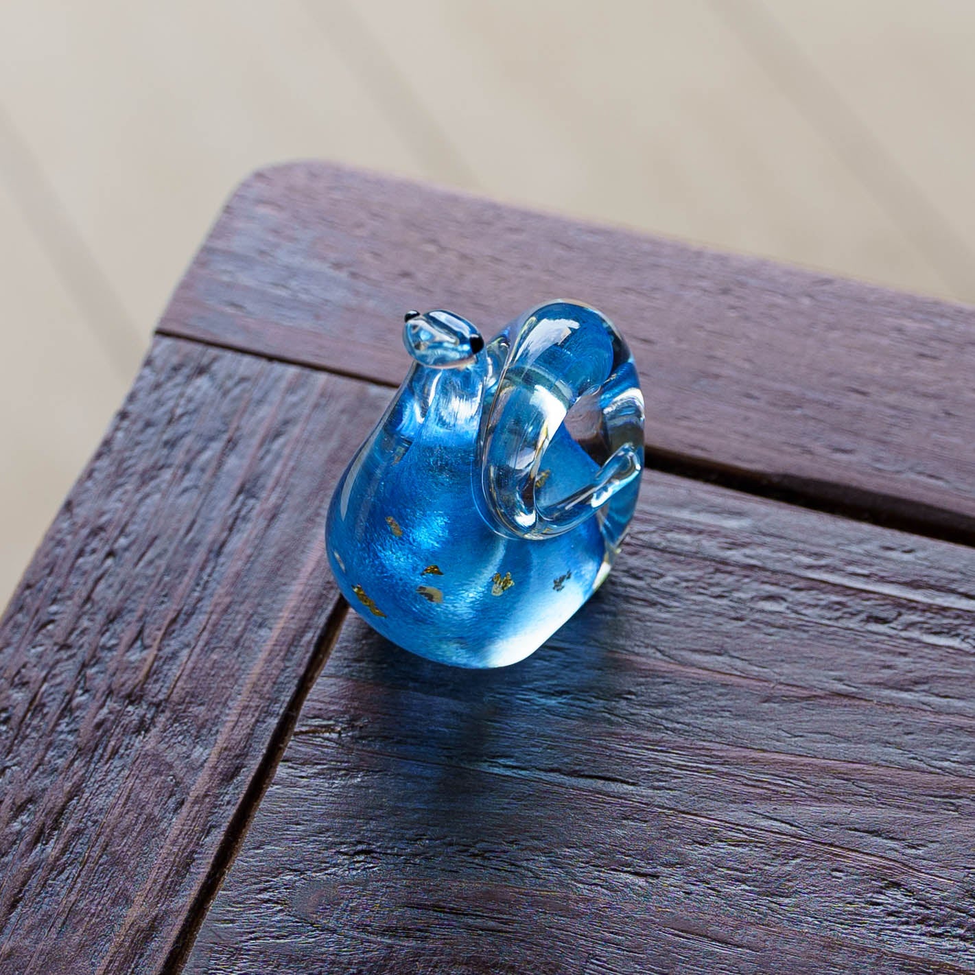 Snake S Blue (with black base) | Gokurakuji Glass Studio