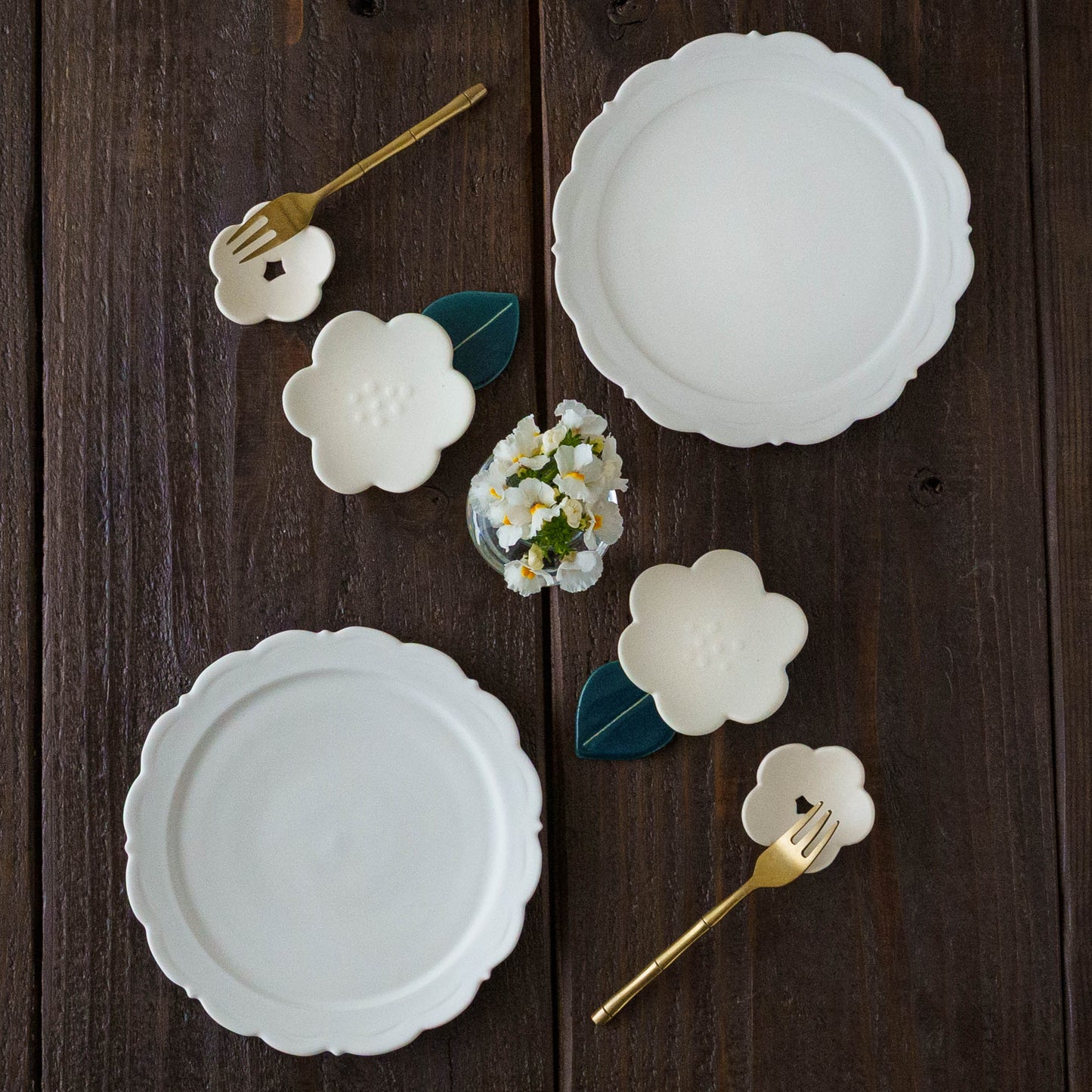 花箸置き　芙蓉　ホワイト｜辻本路