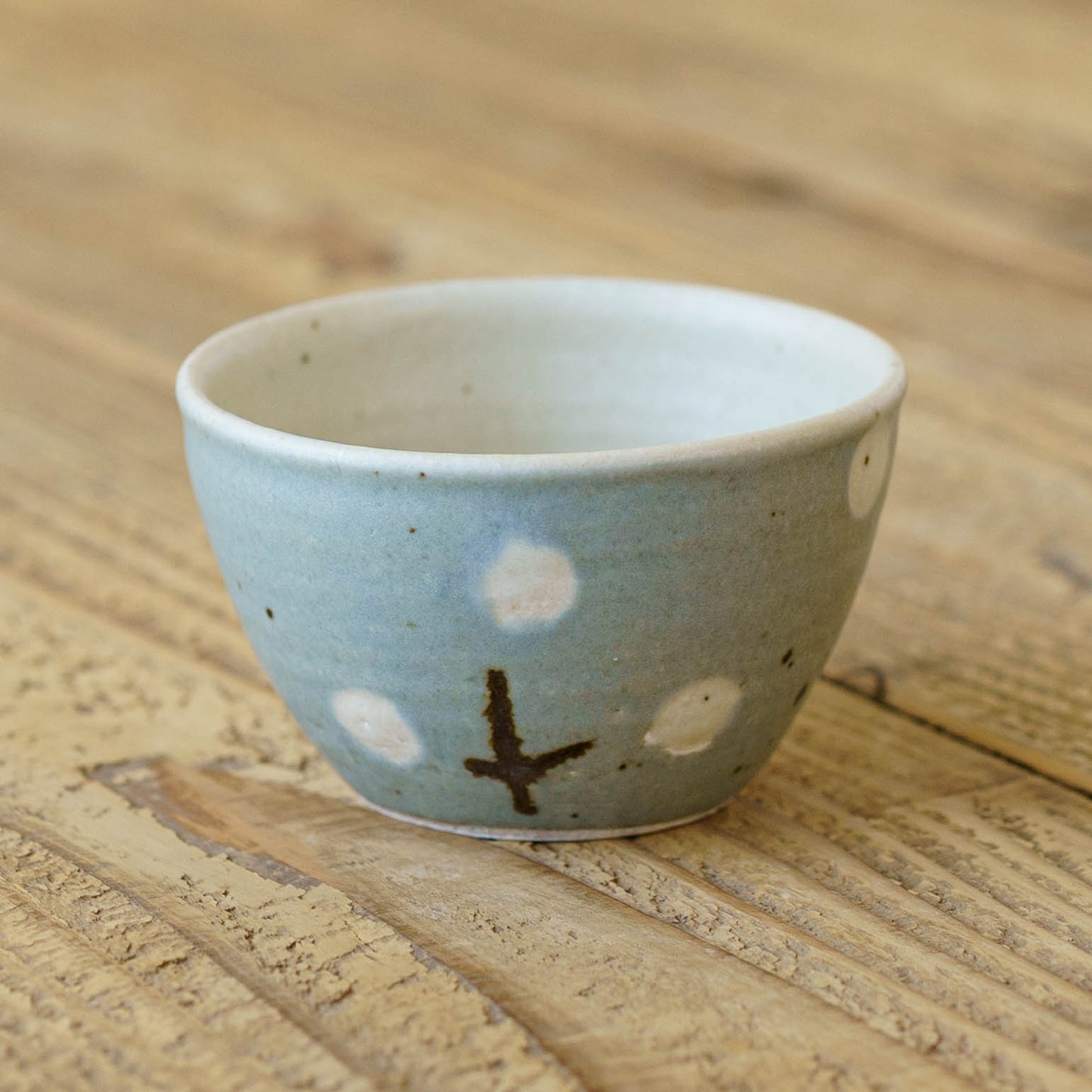 フリーカップ　お花　ターコイズブルー｜原田晴子