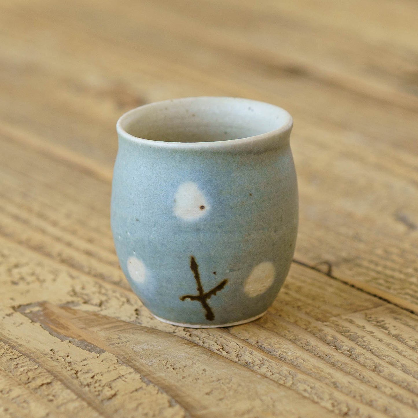 Flute cup S flower turquoise blue | Harada Haruko