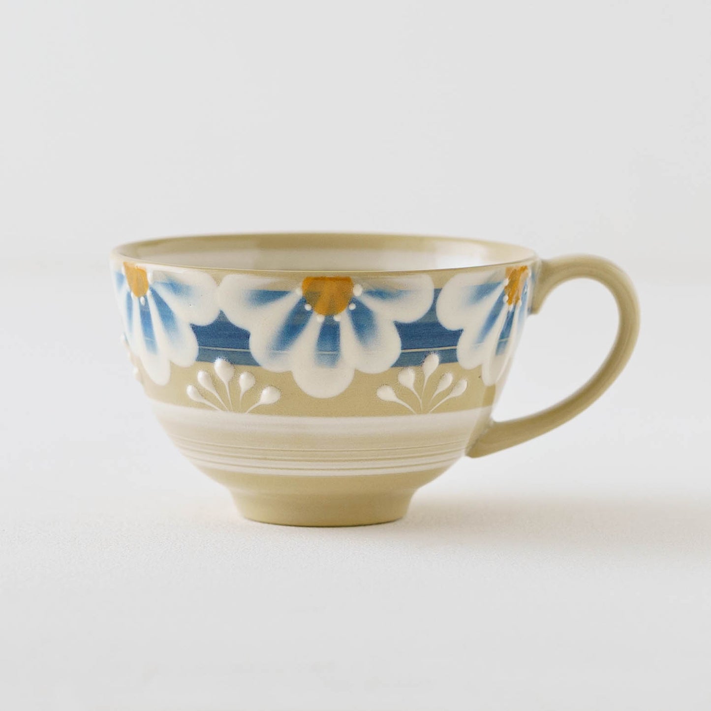 指描更紗　青　マグカップ｜アダチノポタリ