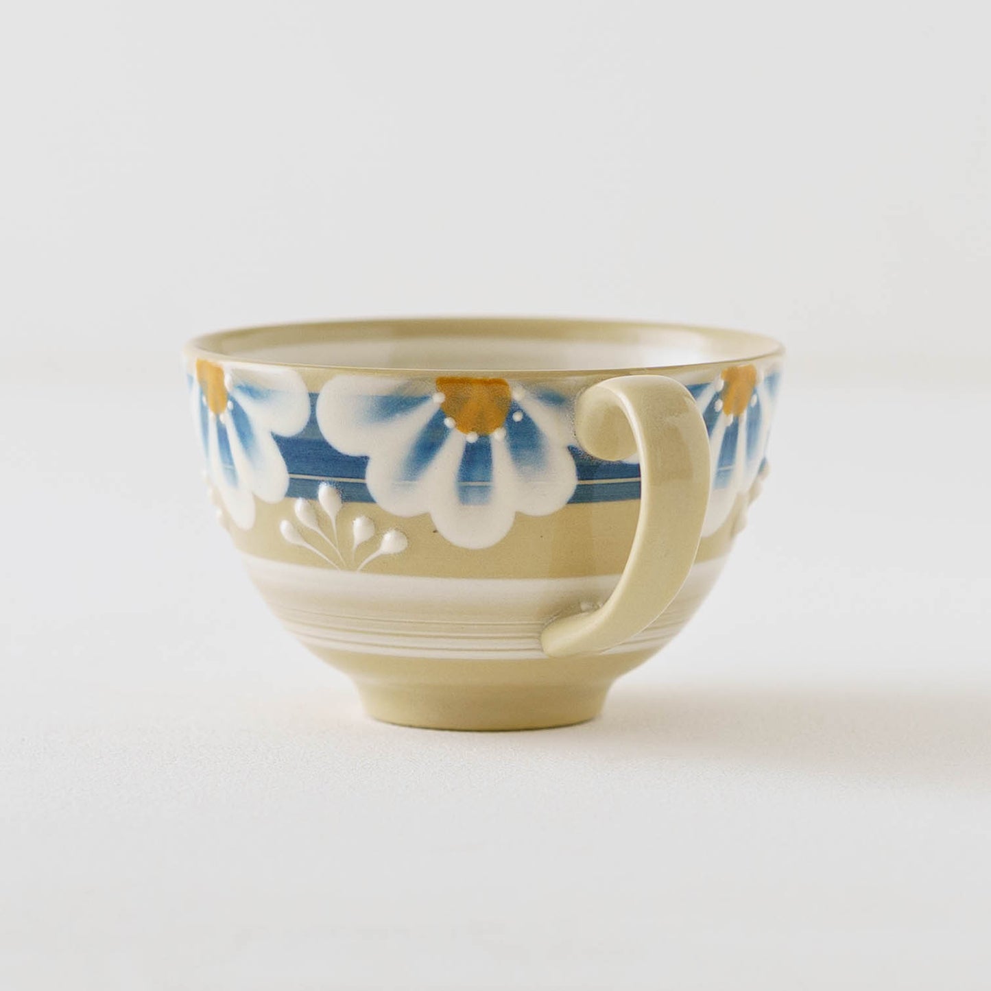 指描更紗　青　マグカップ｜アダチノポタリ