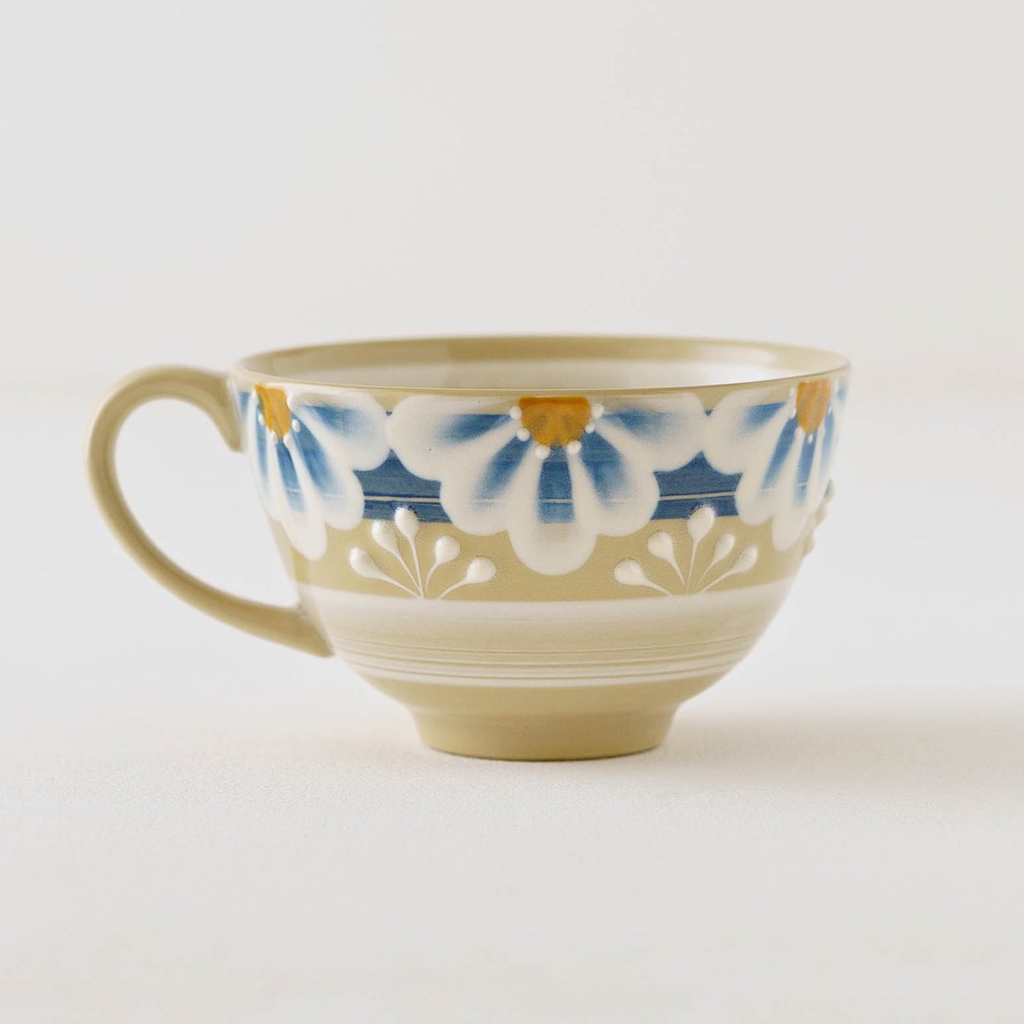 指描更紗　青　マグカップ｜アダチノポタリ