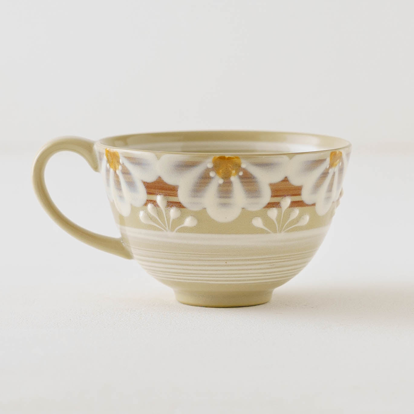 指描更紗　茶　マグカップ｜アダチノポタリ