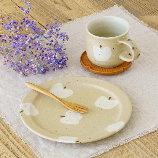 22cm rim plate apple light brown | Harada Haruko