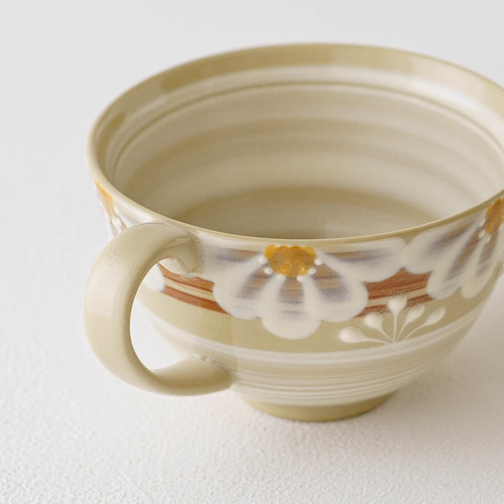 指描更紗　茶　マグカップ｜アダチノポタリ