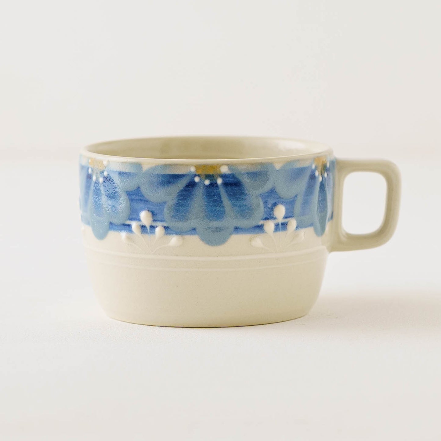 指描更紗　藍　角マグカップ｜アダチノポタリ