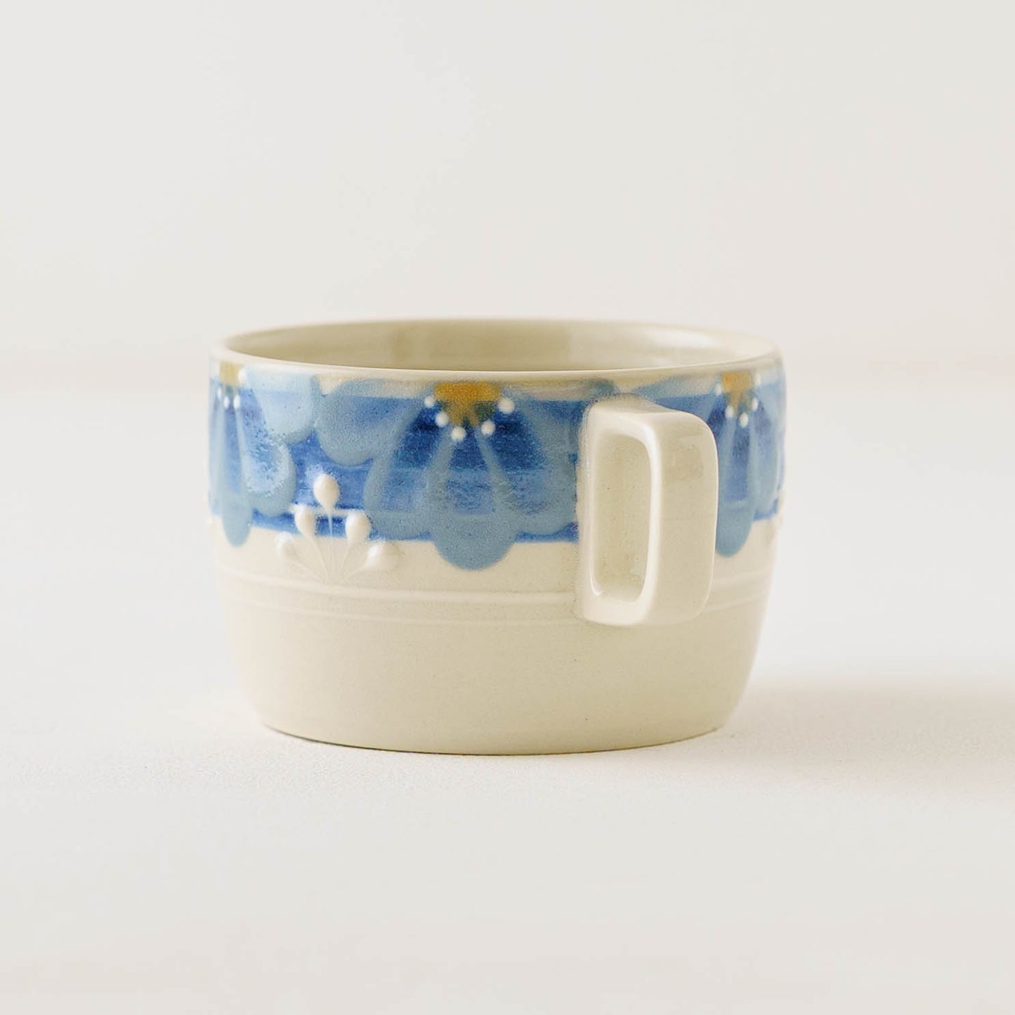 指描更紗　藍　角マグカップ｜アダチノポタリ