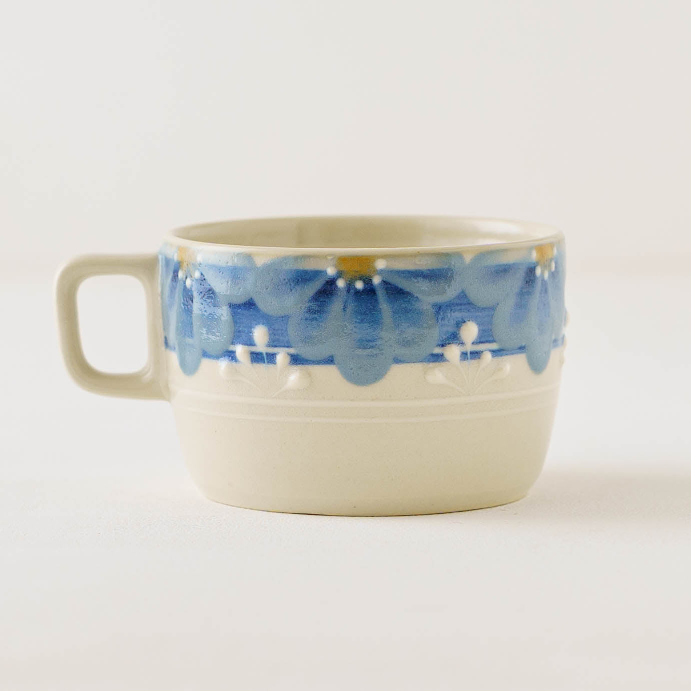 指描更紗　藍　角マグカップ｜アダチノポタリ