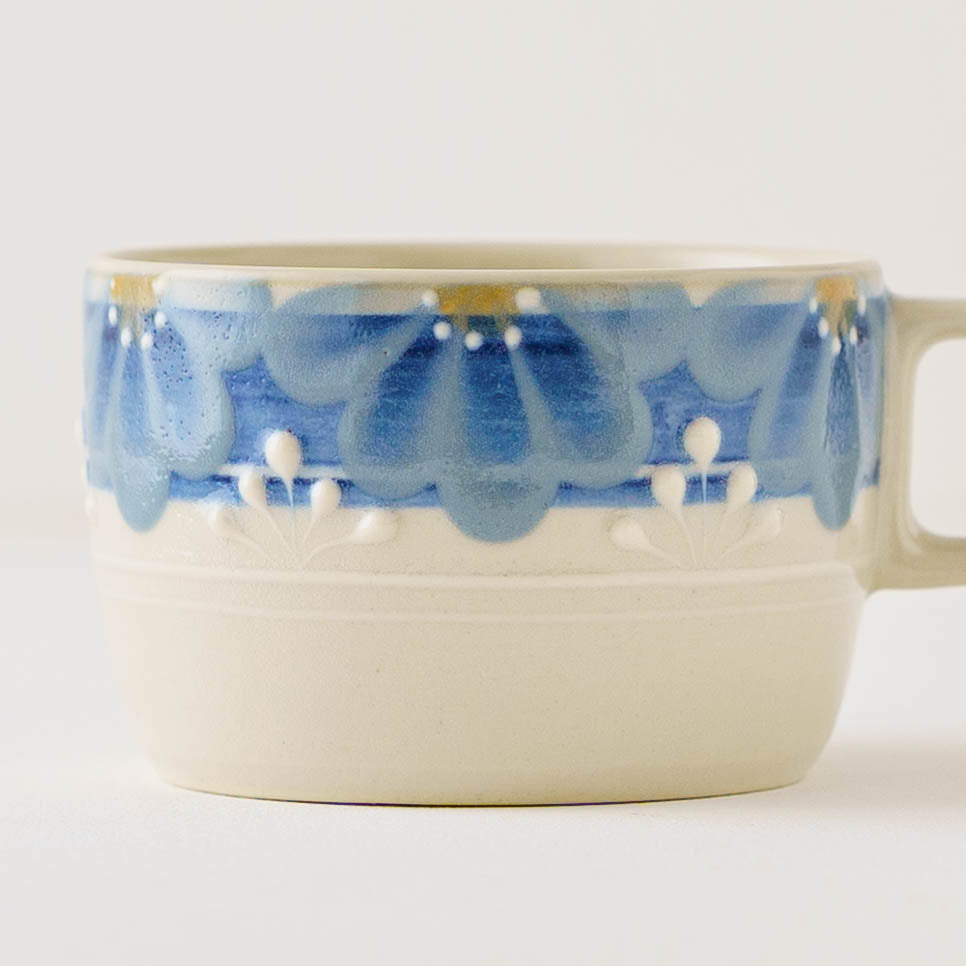 指描更紗　藍　角マグカップ｜アダチノポタリ