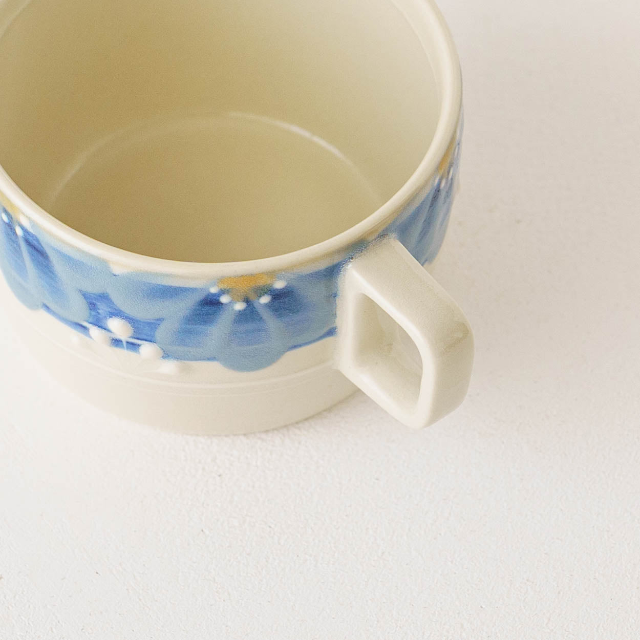 指描更紗　藍　角マグカップ｜アダチノポタリ
