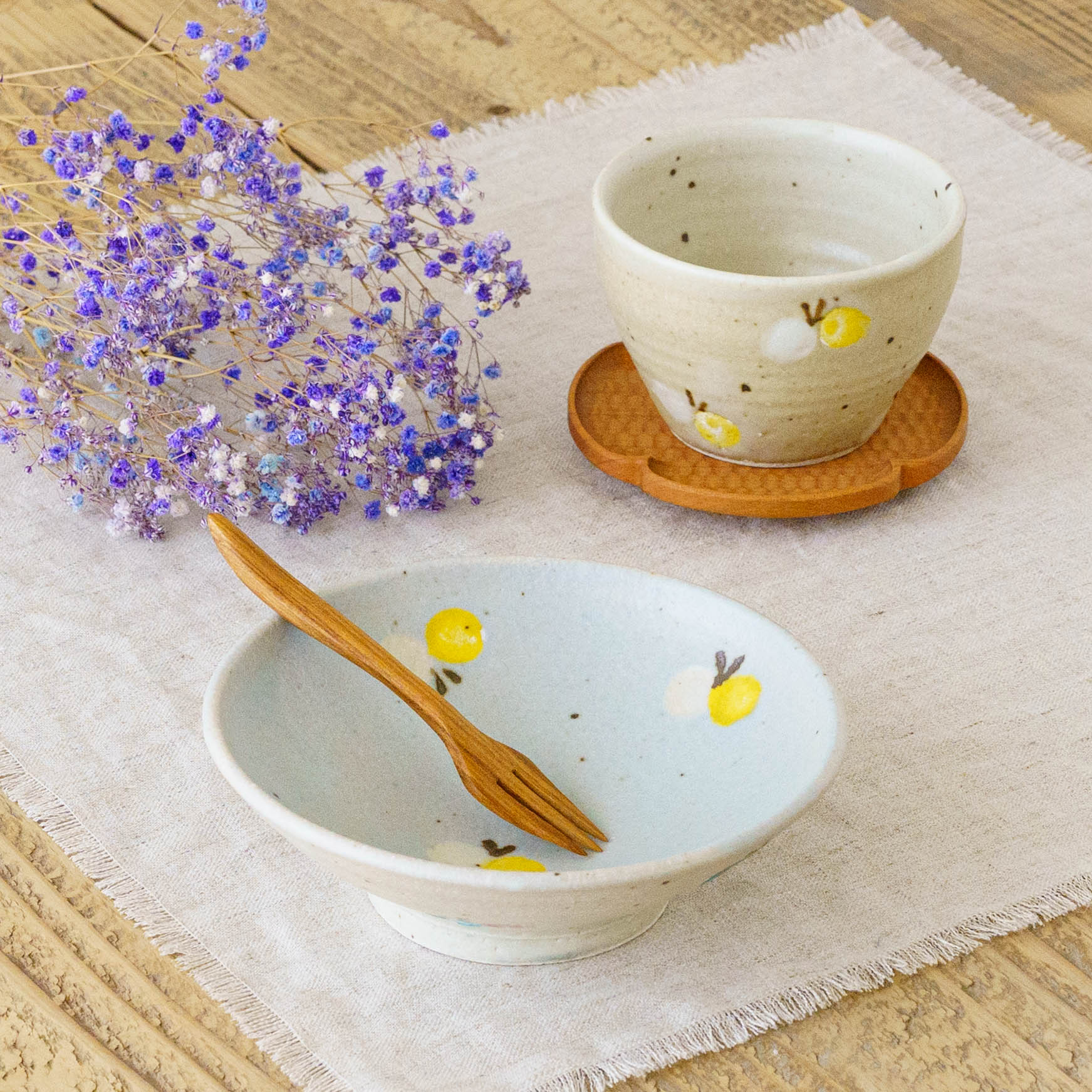 原田晴子　さくらんぼ　長皿　大プレート　2点セット　陶器　骨董　作家 作家 原田晴子 | ほっこり可愛い作家の器 | 陶器販売 四季折折 – 四季
