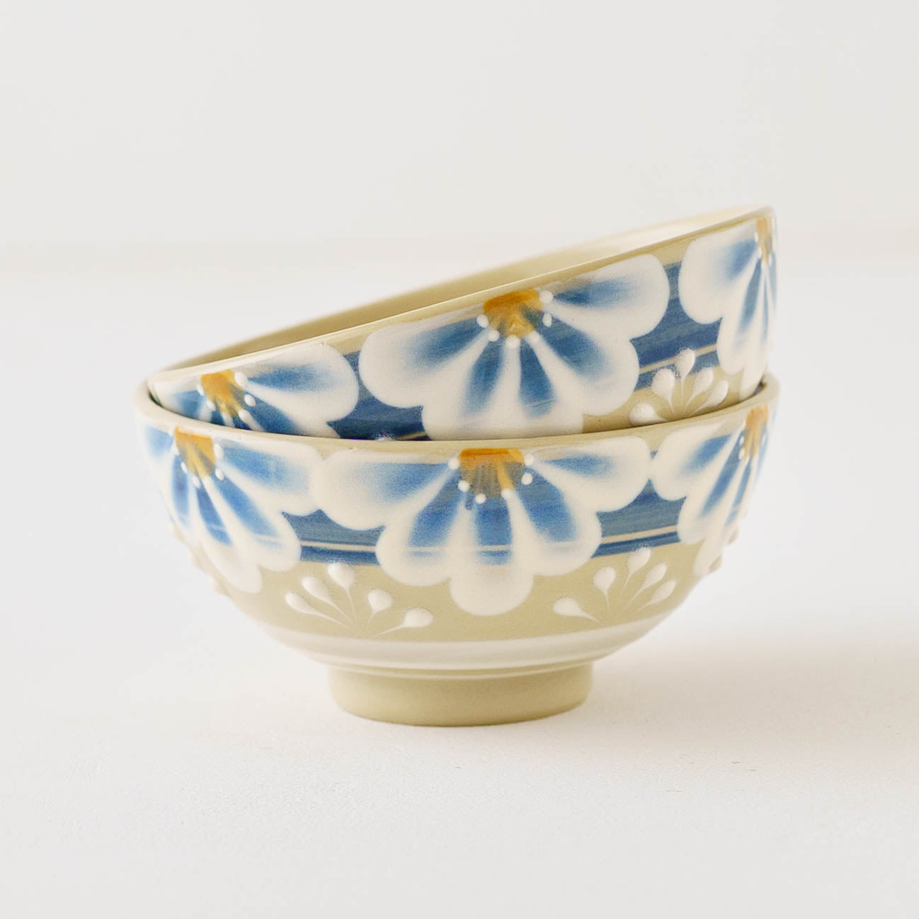 指描更紗　青　飯碗｜アダチノポタリ