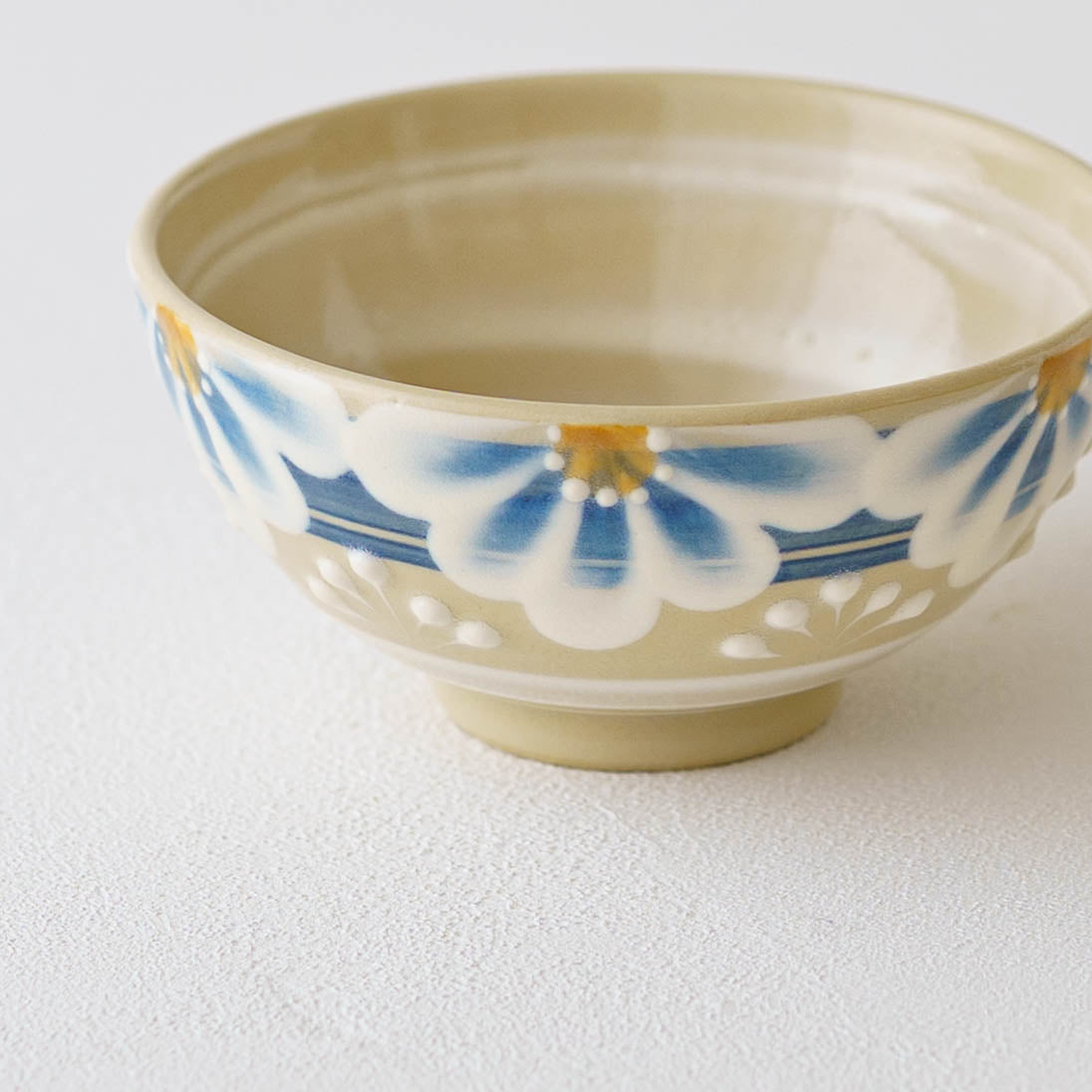 陶芸作家 アダチノポタリ 指描更紗 青 飯碗｜和食器通販 四季折折