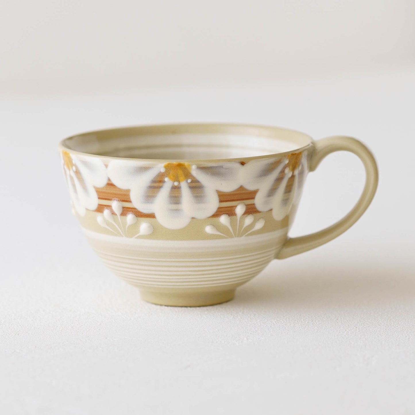 指描更紗　茶　マグカップ｜アダチノポタリ