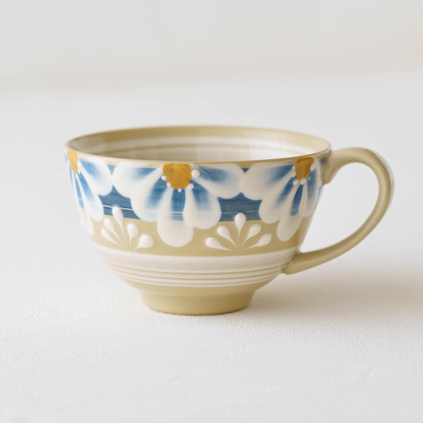 指描更紗　青　マグカップ｜アダチノポタリ