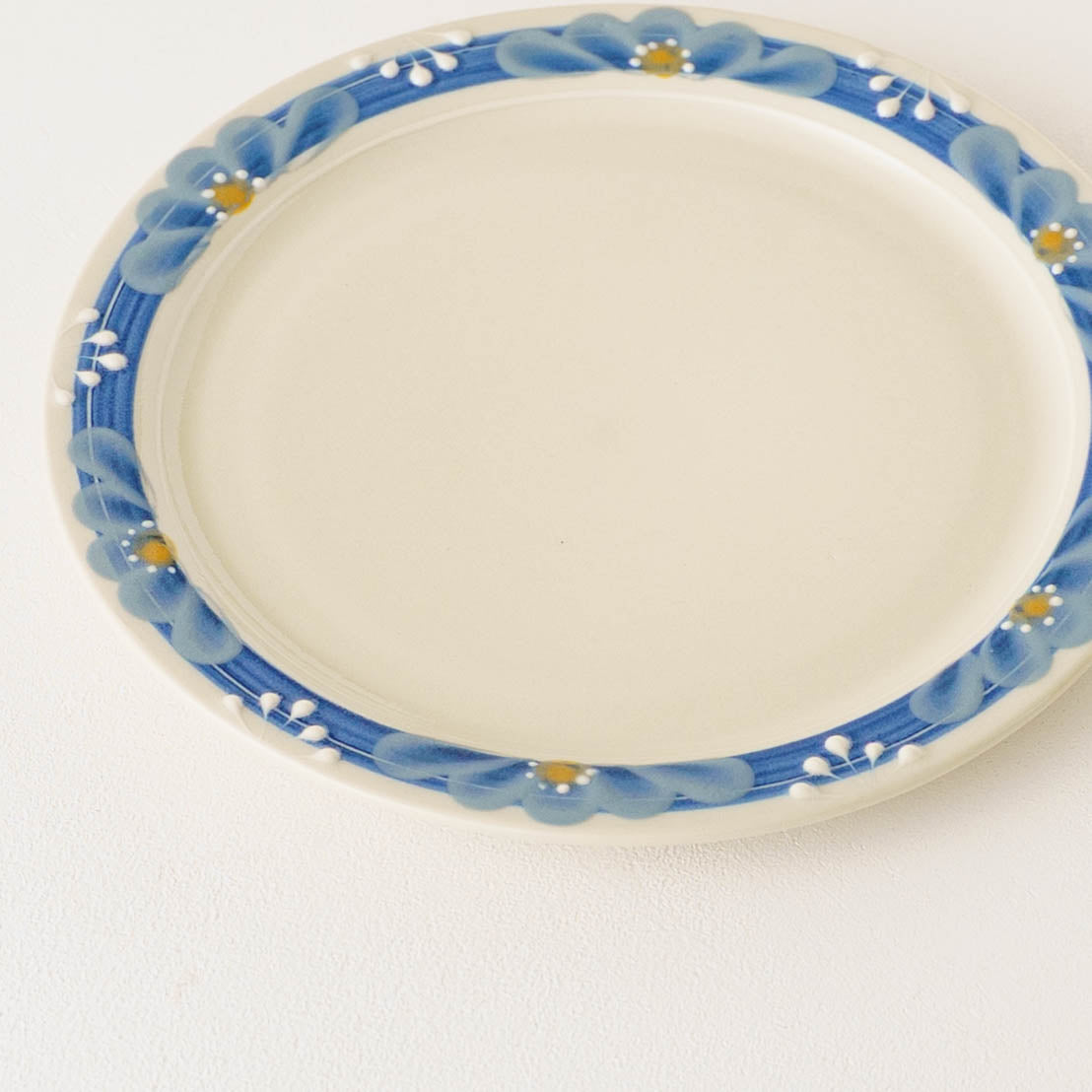 指描更紗　藍　23cmプレート｜アダチノポタリ