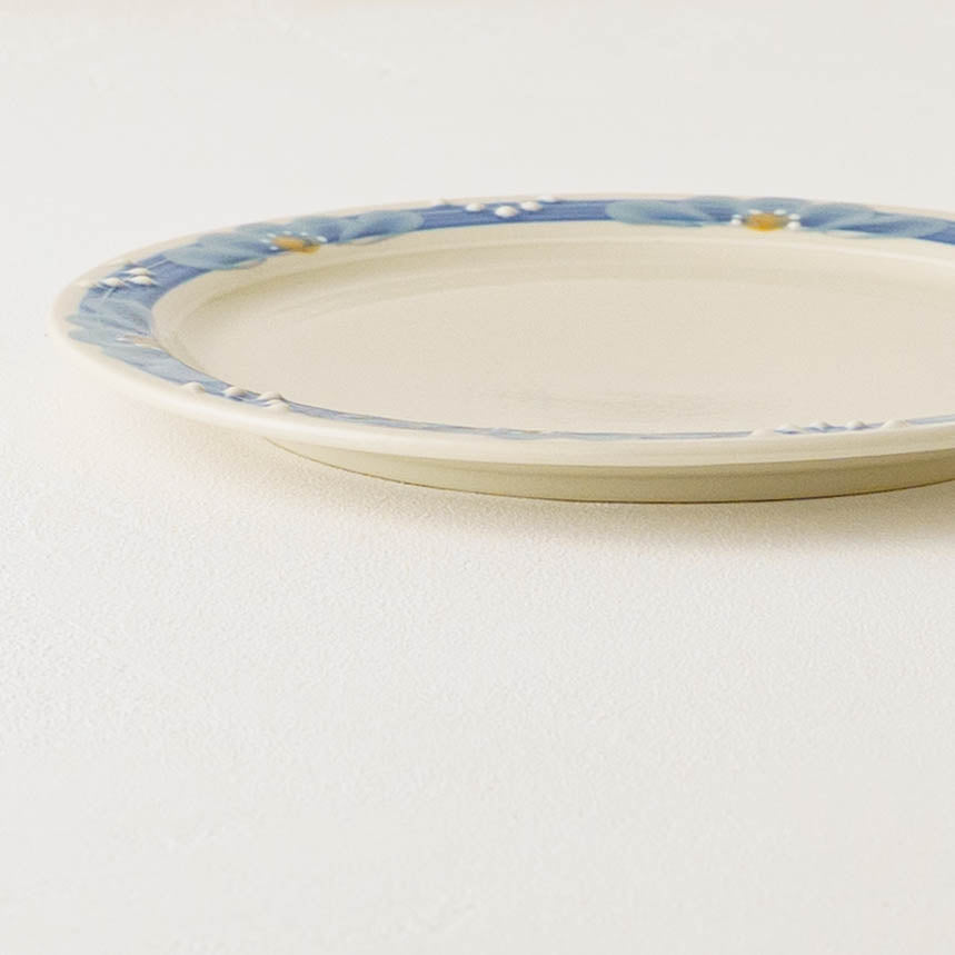 陶芸作家 アダチノポタリ 指描更紗 藍 23cmプレート｜和食器通販 四季