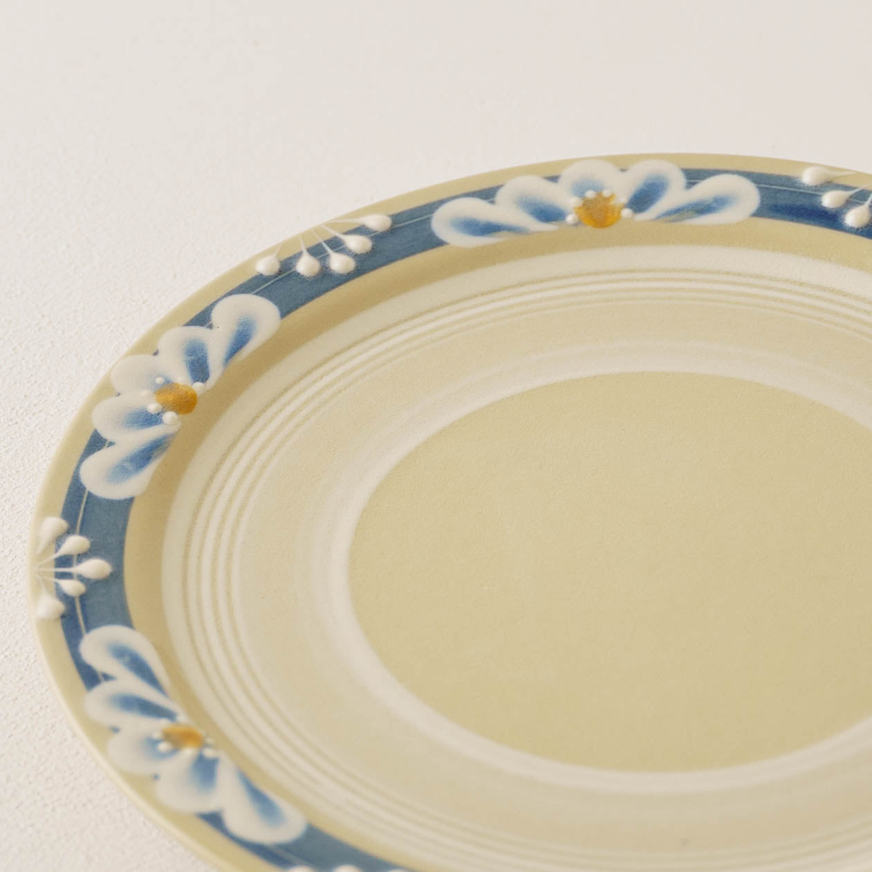 指描更紗　青　23cmプレート｜アダチノポタリ