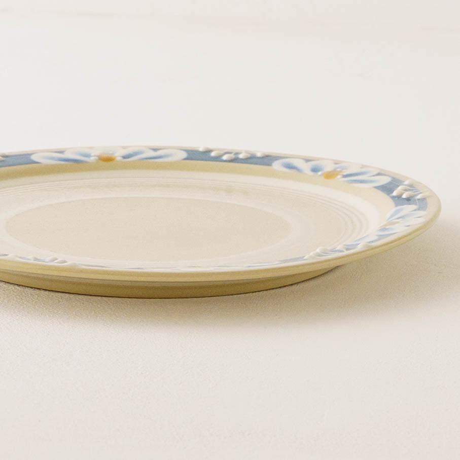 指描更紗　青　23cmプレート｜アダチノポタリ