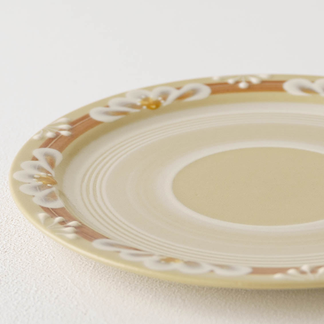 指描更紗　茶　23cmプレート｜アダチノポタリ