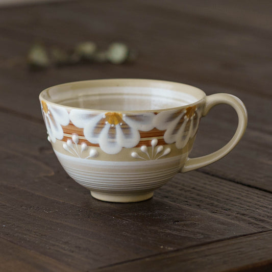 指描更紗　茶　マグカップ｜アダチノポタリ