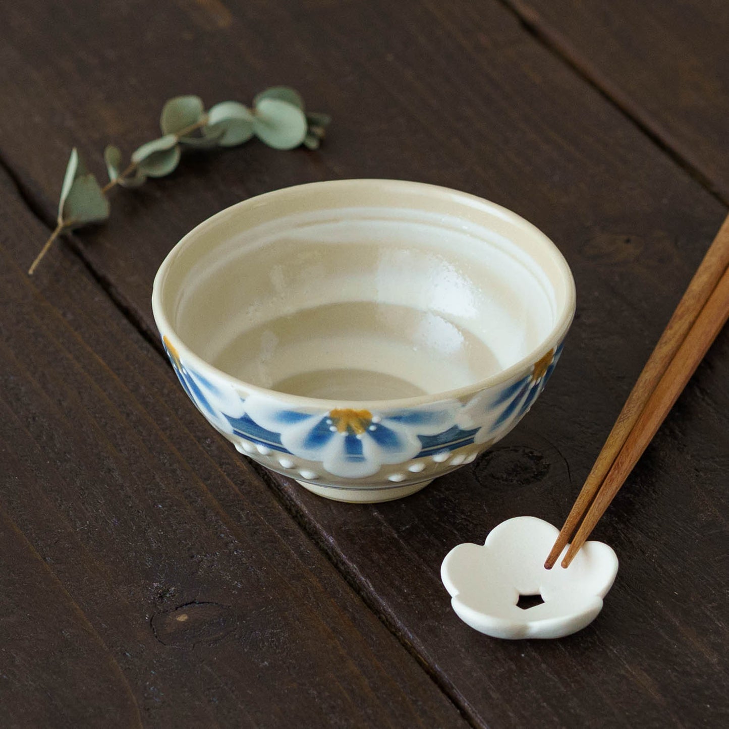 指描更紗　青　飯碗｜アダチノポタリ