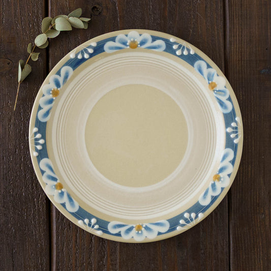 指描更紗　青　23cmプレート｜アダチノポタリ